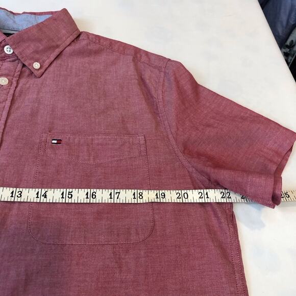 Mens Tommy Hilfiger Red Short Sleeve Short - Picture 12 of 16